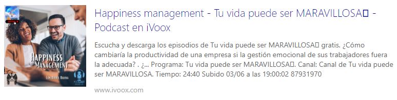 Happiness management – Tu vida puede ser MARAVILLOSA