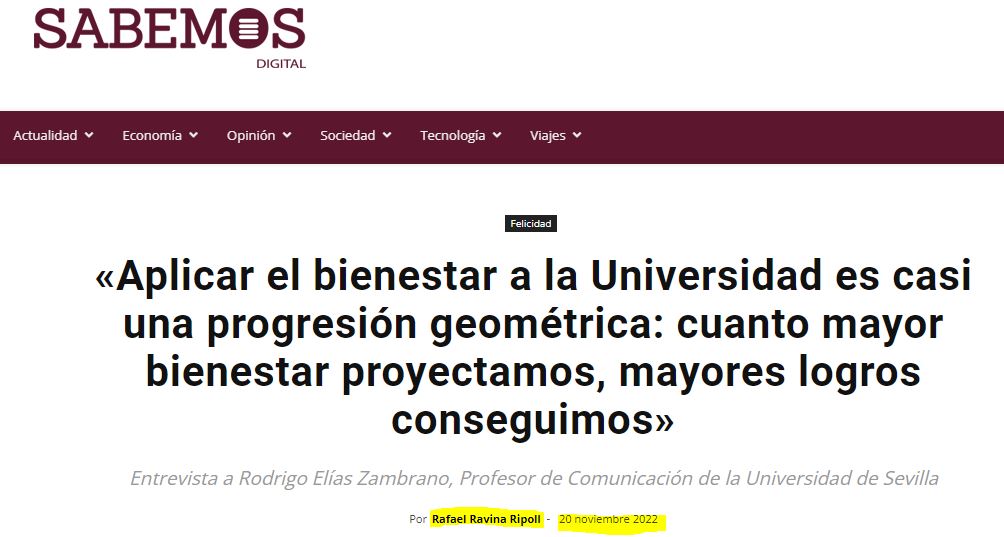 Aplicar el bienestar a la Universidad es casi una progresión geométrica