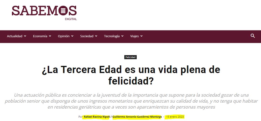 La Tercera Edad es una vida plena de felicidad