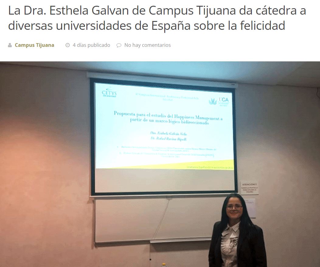 La Dra Esthela Galvan de Campus Tijuana