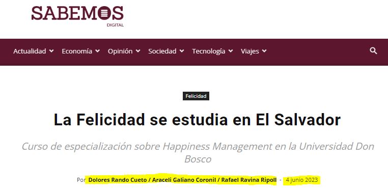 La Felicidad se estudia en El Salvador