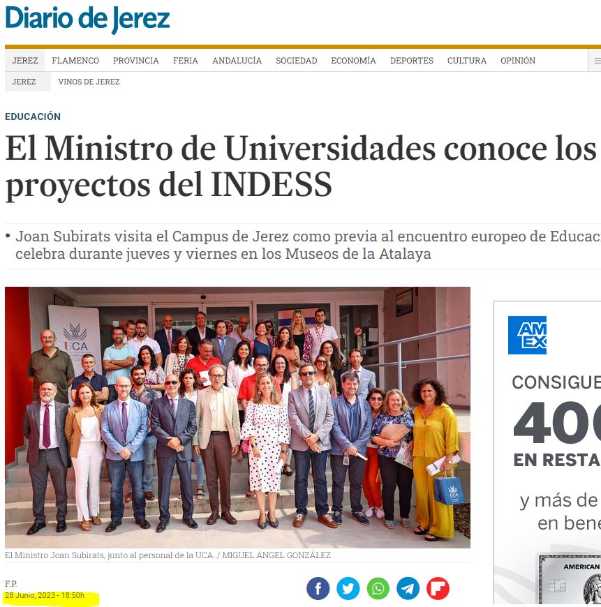 El Ministro de Universidades conoce los proyectos del INDESS