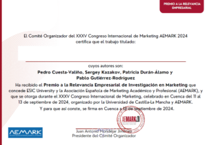Premio a la Relevancia Empresarial de Investigación en Marketing